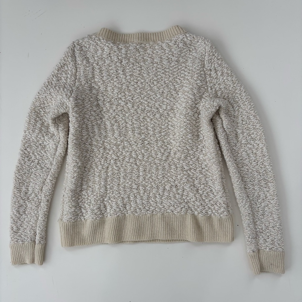 Anthropologie MOTH Women's Cream Ivory Arbor Sweater Wool Blend Crewneck  Small - Picture 4 of 9